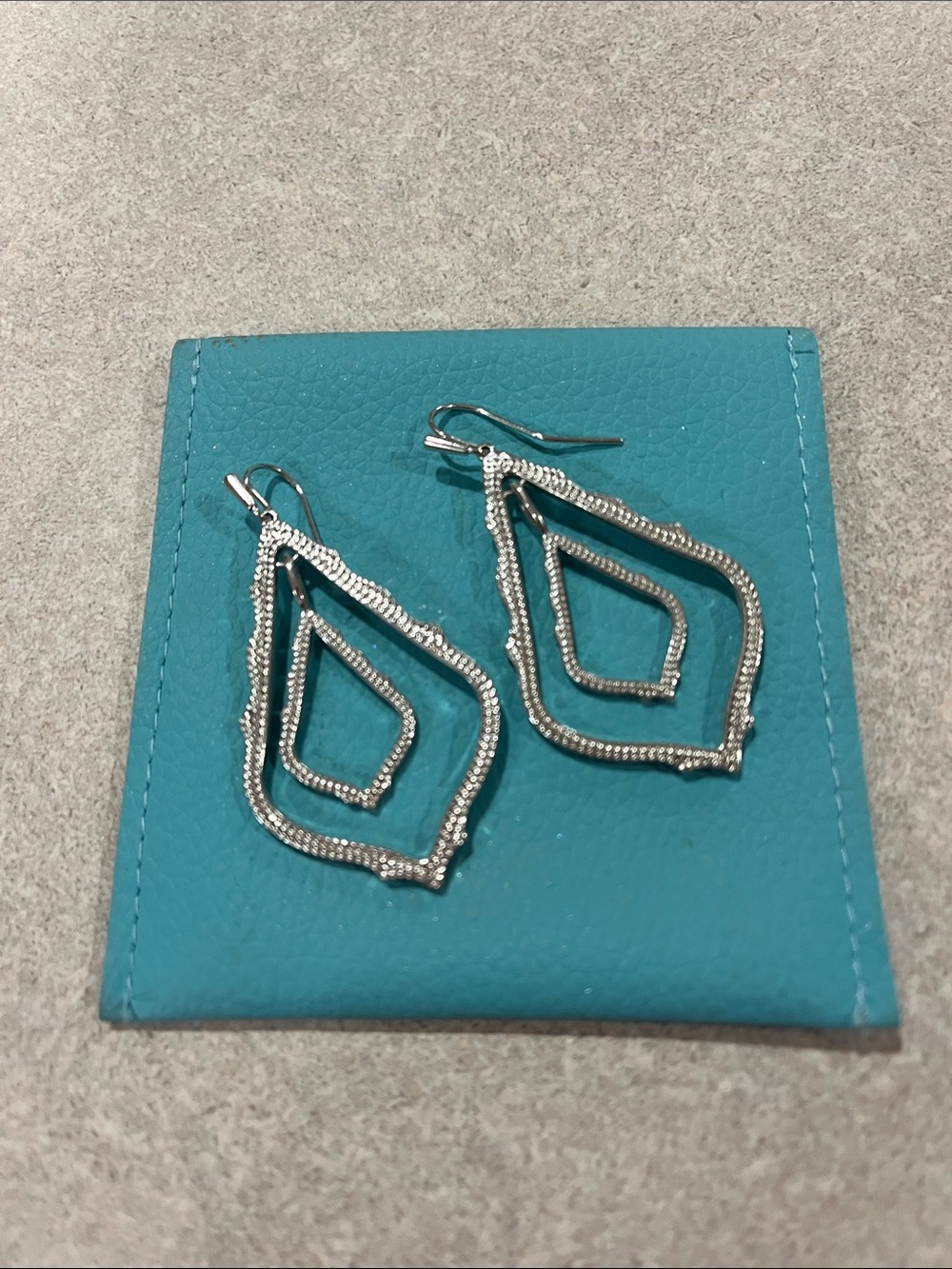 Kendra Scott Silver Open Teardrop Dangle Earrings - Women Jewelry
